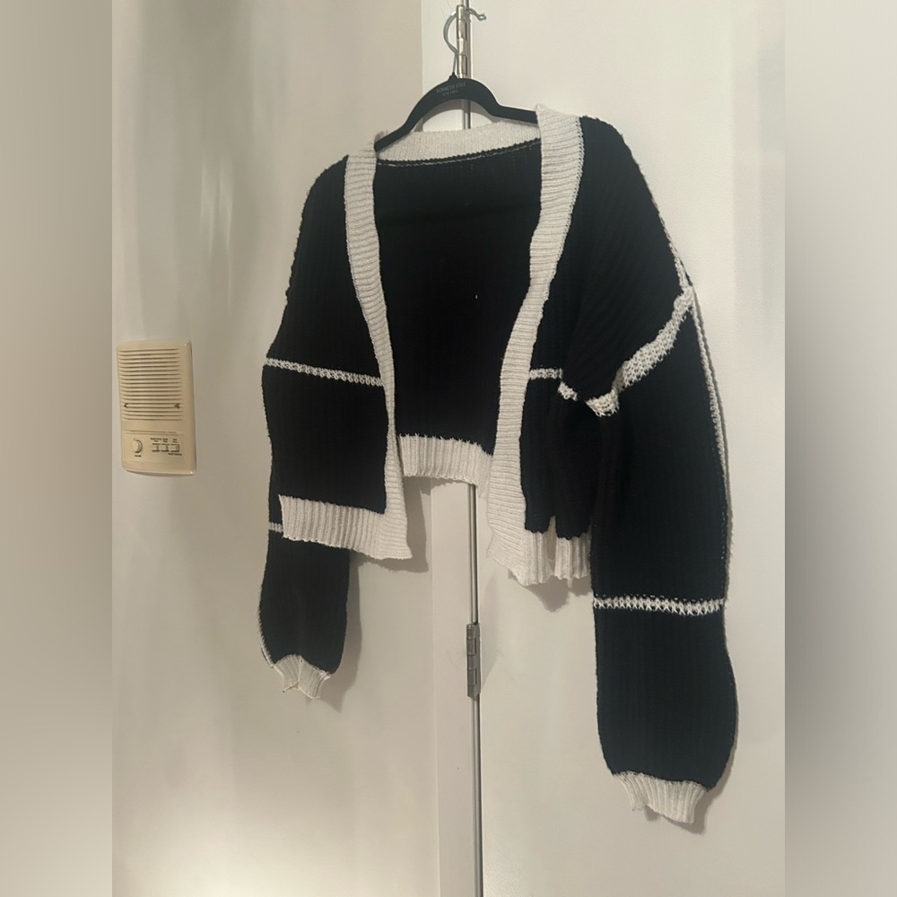 Stylish Black and White Cardigan